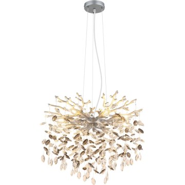 Globo - Lustr na lanku 8xE14/40W/230V stříbrná