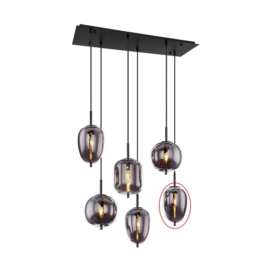 Globo - Náhradní sklo k lustru BLACKY E14 černá pr. 15,8 cm