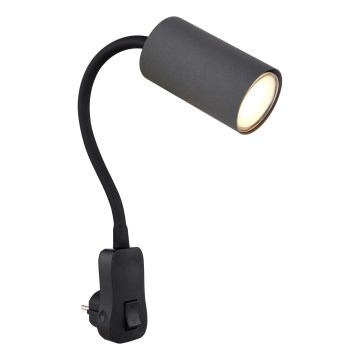 Globo - Nástěnné bodové svítidlo do zásuvky 1xGU10/35W/230V černá