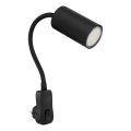 Globo - Nástěnné bodové svítidlo do zásuvky 1xGU10/35W/230V černá