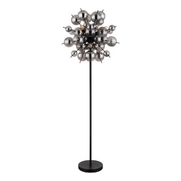 Globo - Stojací lampa 6xE14/25W/230V černá/kouřová