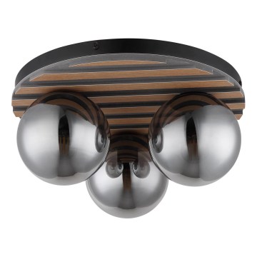 Globo - Stropní svítidlo 3xE27/40W/230V pr. 39 cm hnědá/kouřová