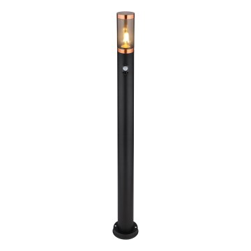 Globo - Venkovní lampa se senzorem 1xE27/15W/230V IP44 110 cm černá/měď
