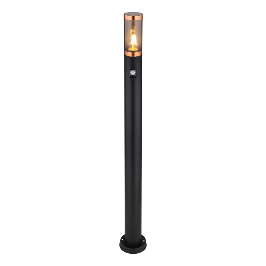 Globo - Venkovní lampa se senzorem 1xE27/15W/230V IP44 110 cm černá/měď