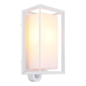 Globo - Venkovní nástěnné svítidlo se senzorem 1xE27/60W/230V IP44 bílá