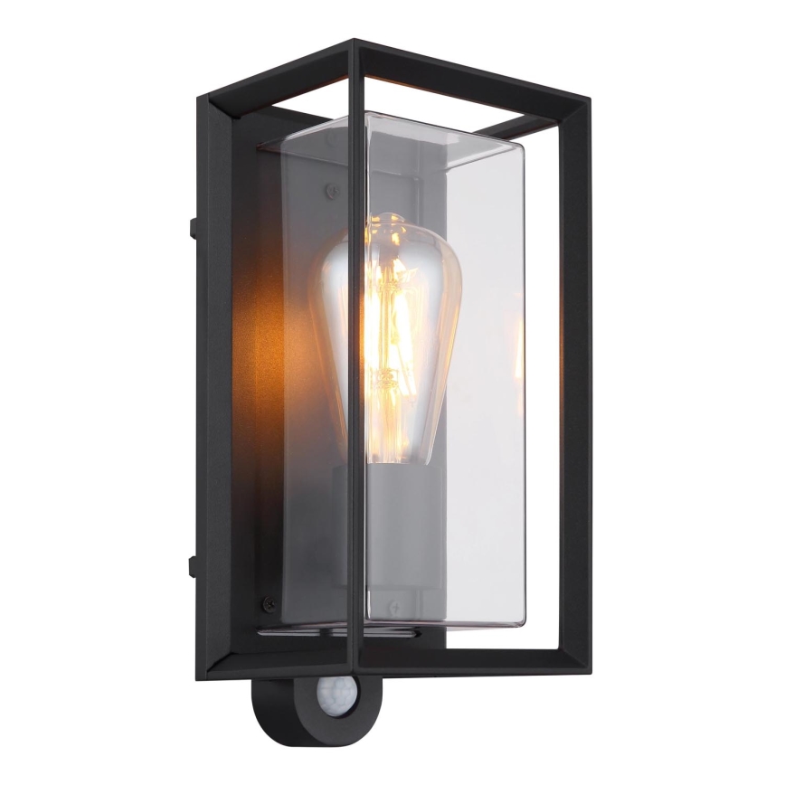 Globo - Venkovní nástěnné svítidlo se senzorem 1xE27/60W/230V IP44 černá