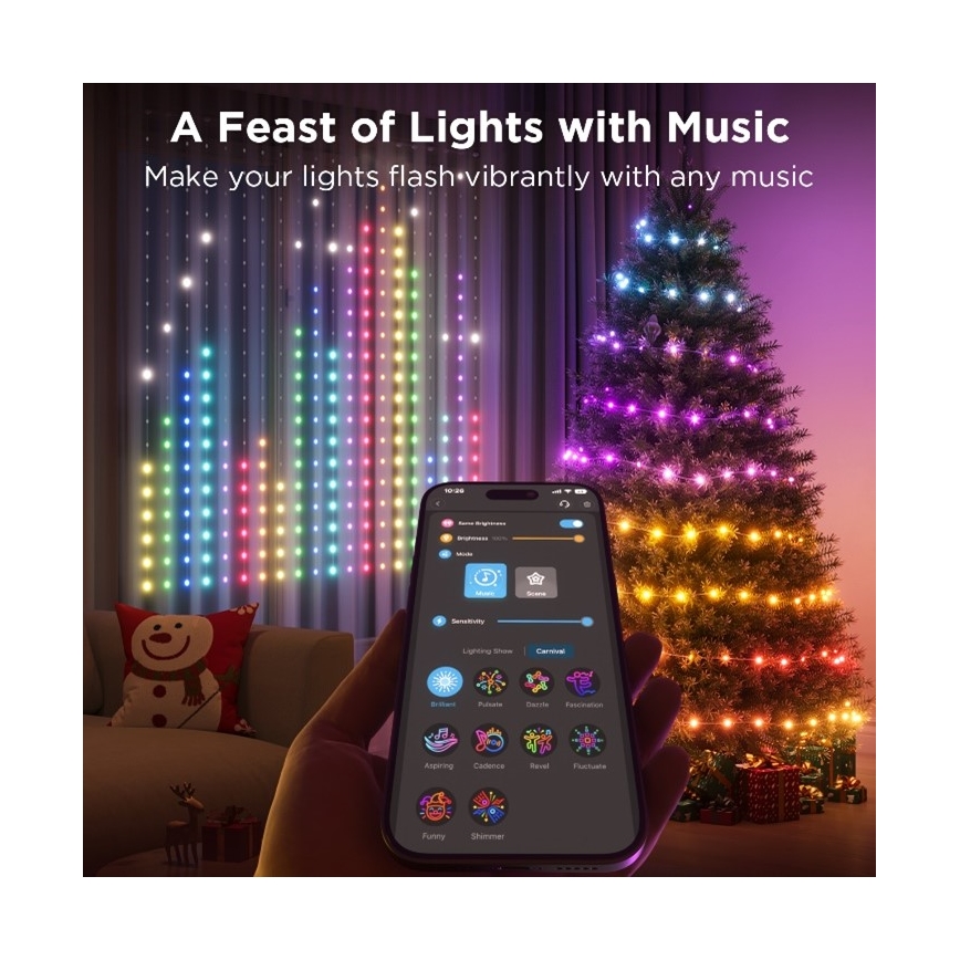 Govee - LED RGB Stmívatelný venkovní dekorační řetěz LED/15W/230V IP65 Wi-Fi
