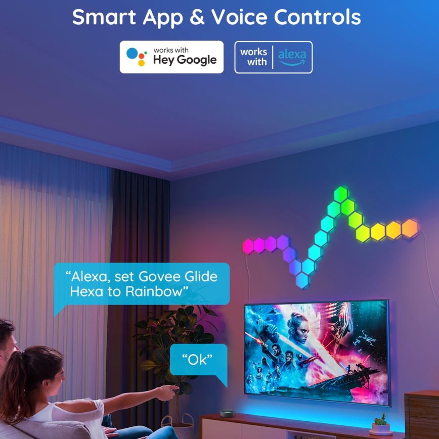 Govee - Rozšiřující sada 2x LED RGB Stmívatelný panel LED/7,2W/230V Wi-Fi