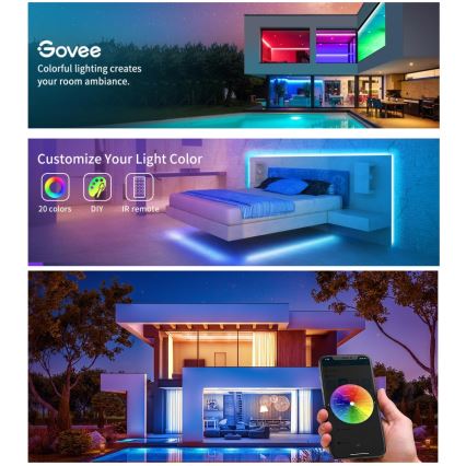Govee - LED RGB Stmívatelný pásek SMART LED/36W/24V 10m Wi-Fi