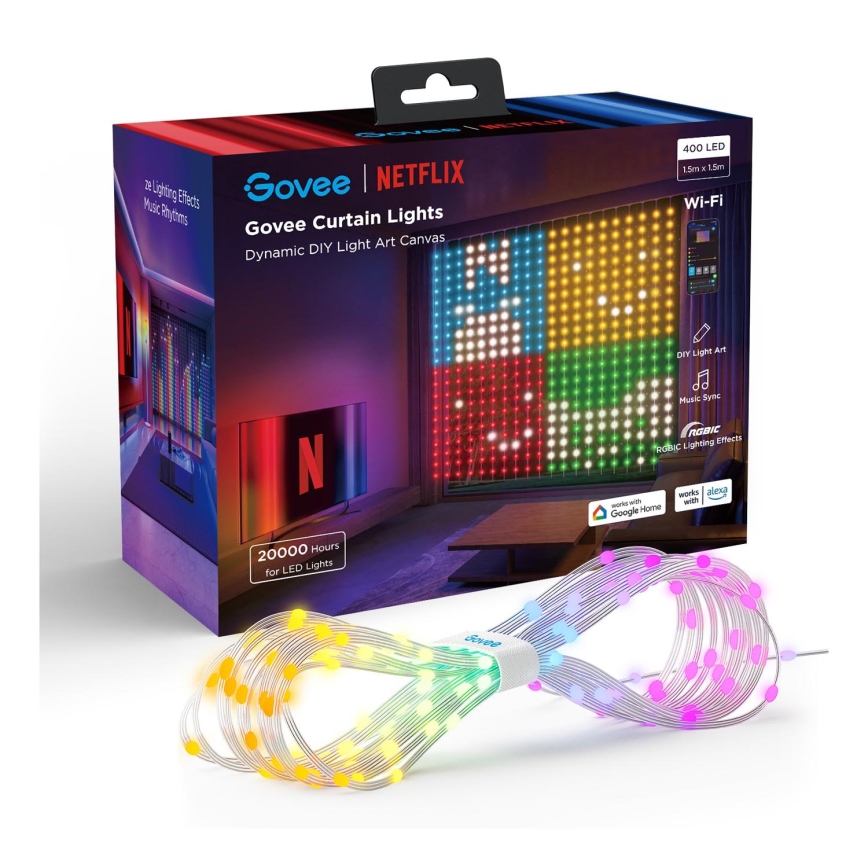 Govee - LED RGB Stmívatelný venkovní dekorační řetěz LED/15W/230V IP65 Wi-Fi