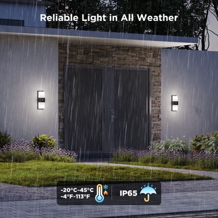 Govee - LED RGBIC Stmívatelné venkovní nástěnné svítidlo se senzorem LED/230V IP65 2700-6500K Wi-Fi