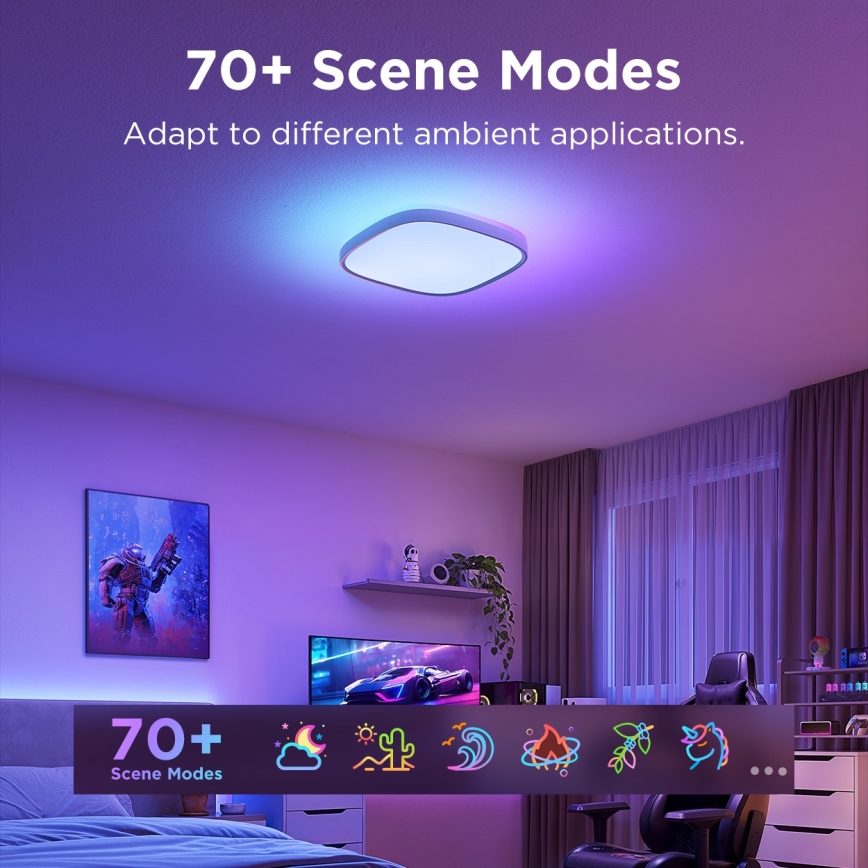 Govee - LED RGBIC Stmívatelné stropní svítidlo LED/24W/230V 2700-6500K Wi-Fi