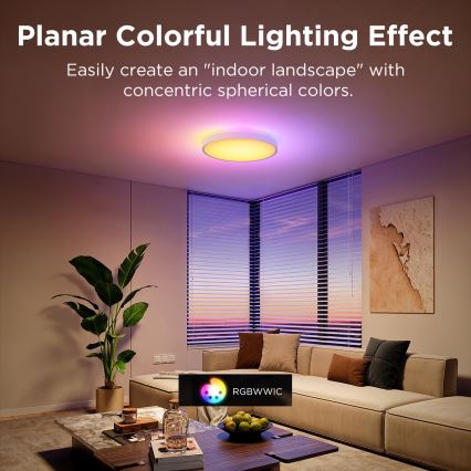 Govee - LED RGBIC Stmívatelné stropní svítidlo LED/49W/230V 2700-6500K Wi-Fi pr. 38 cm