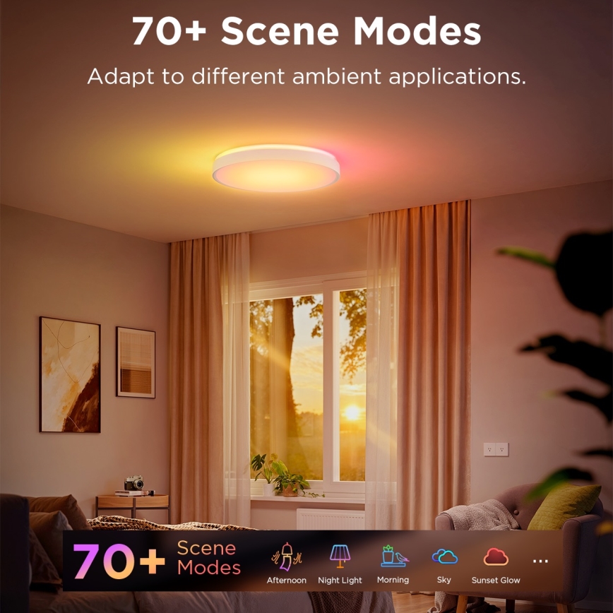 Govee - LED RGBIC Stmívatelné stropní svítidlo LED/49W/230V 2700-6500K Wi-Fi pr. 38 cm