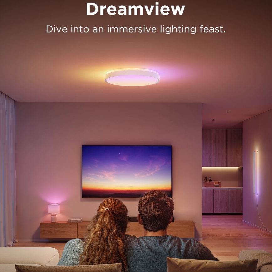 Govee - LED RGBIC Stmívatelné stropní svítidlo LED/49W/230V 2700-6500K Wi-Fi pr. 38 cm