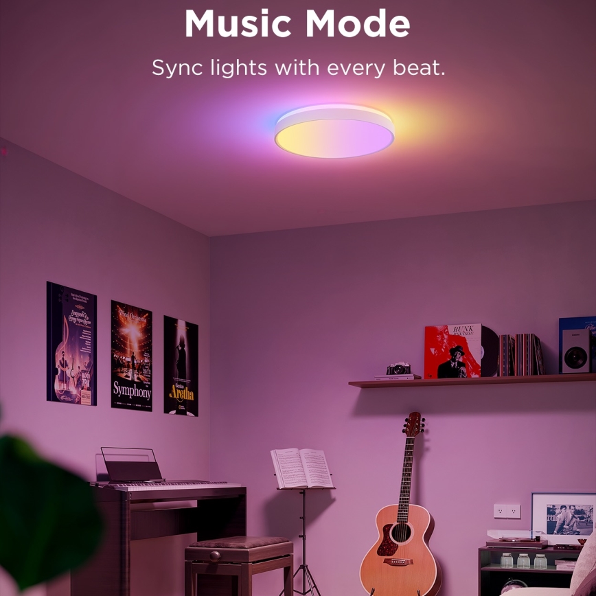 Govee - LED RGBIC Stmívatelné stropní svítidlo LED/49W/230V 2700-6500K Wi-Fi pr. 38 cm