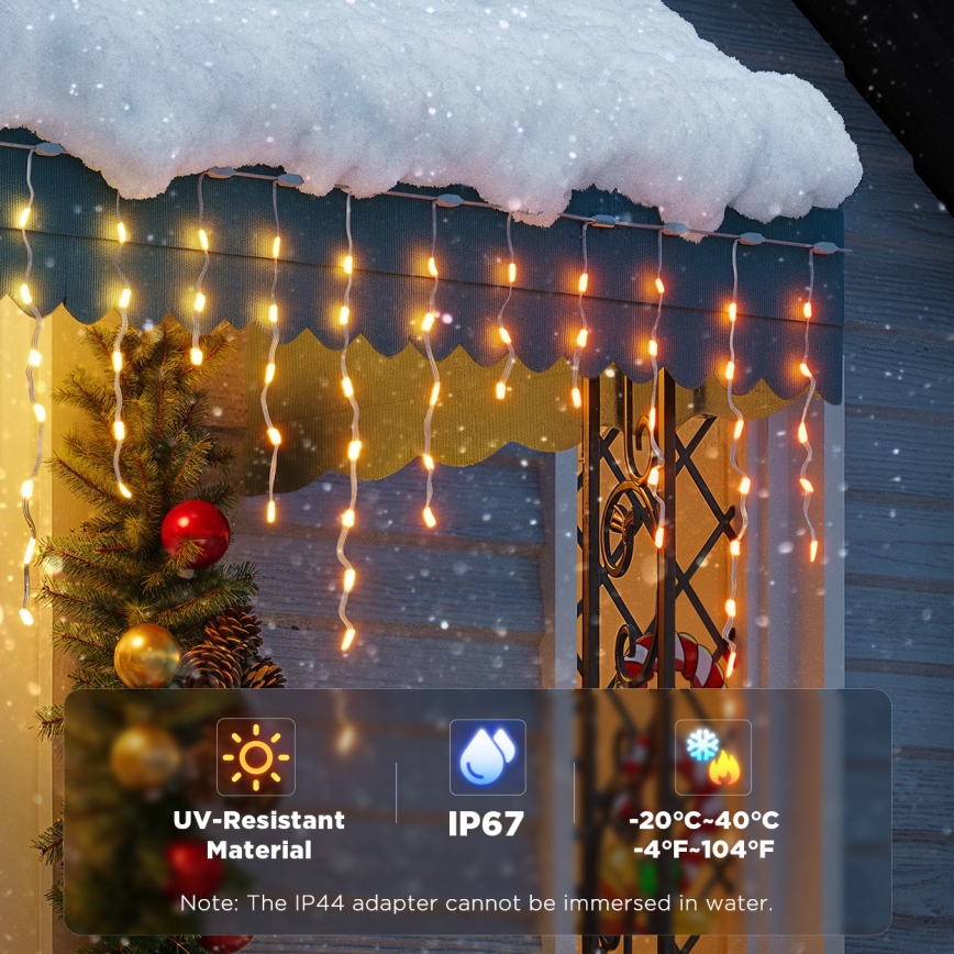 Govee - LED RGBIC Venkovní řetěz rampouchy 10m Wi-Fi Matter IP65