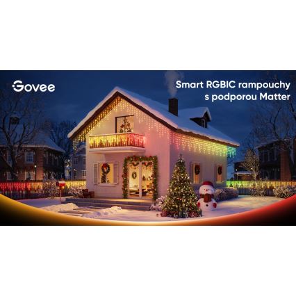 Govee - LED RGBIC Venkovní řetěz rampouchy 10m Wi-Fi Matter IP65