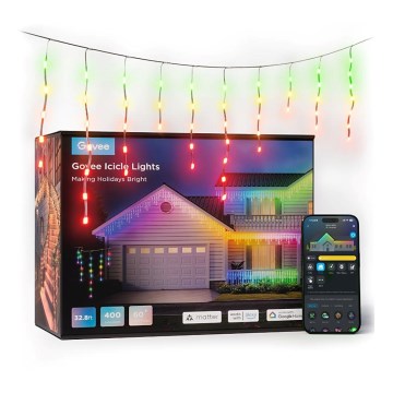 Govee - LED RGBIC Venkovní řetěz Smart rampouchy 10m Wi-Fi Matter IP65