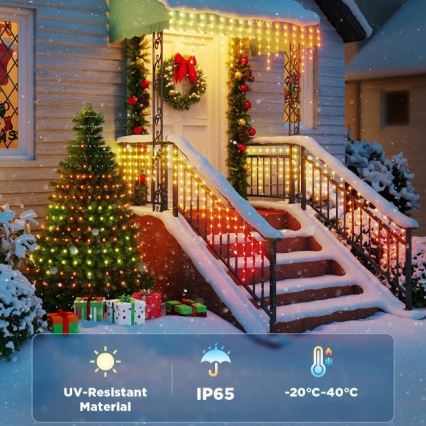 Govee - LED RGBIC Venkovní řetěz Smart rampouchy 10m Wi-Fi Matter IP65