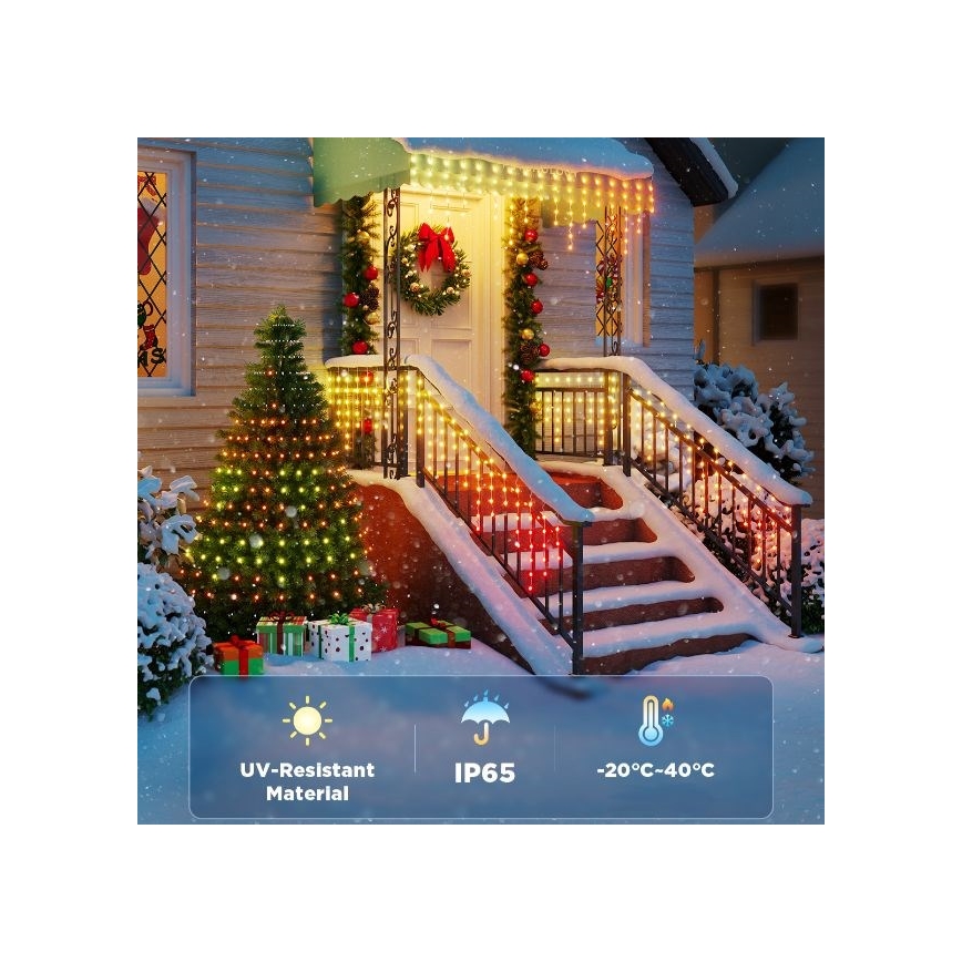 Govee - LED RGBIC Venkovní řetěz Smart rampouchy 10m Wi-Fi Matter IP65
