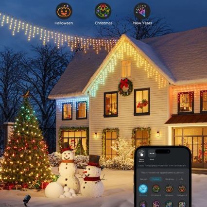 Govee - LED RGBIC Venkovní řetěz Smart rampouchy 10m Wi-Fi Matter IP65