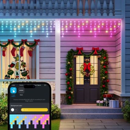 Govee - LED RGBIC Venkovní řetěz Smart rampouchy 10m Wi-Fi Matter IP65