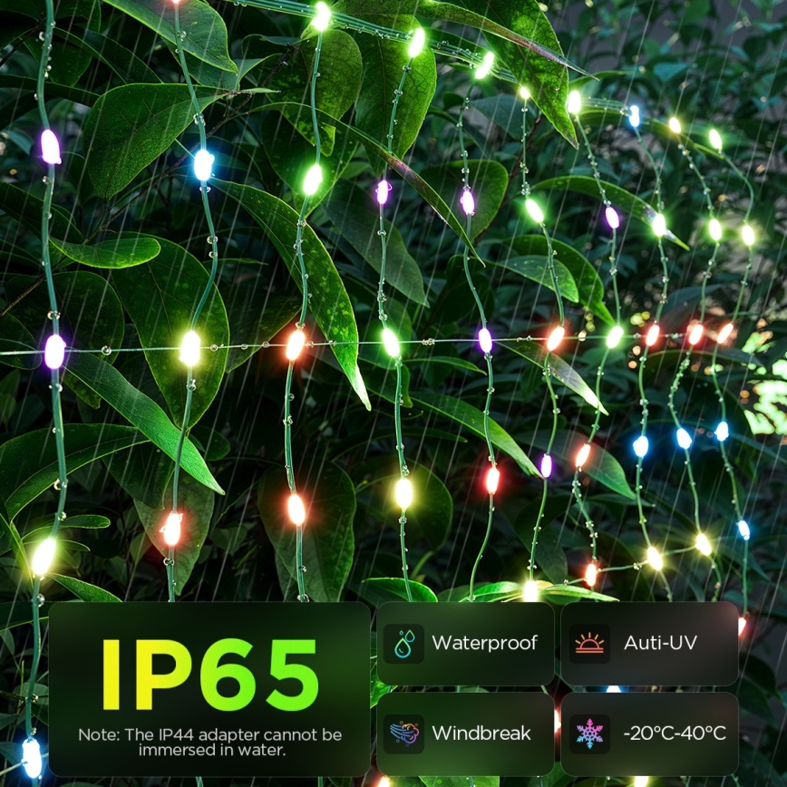 Govee - LED RGBIC Venkovní světelná síť 143x85cm Wi-Fi Matter IP65