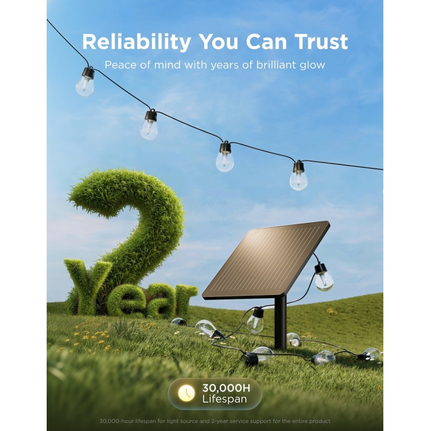 Govee - LED RGBICW Solární řetěz 8xLED/6W/5V Wi-Fi Matter IP67