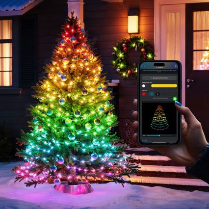 Govee - LED RGBICW Venkovní vánoční řetěz 2700-6500K 20m Wi-Fi Matter IP66
