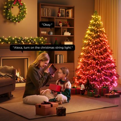 Govee - LED RGBICW Venkovní vánoční řetěz 2700-6500K 20m Wi-Fi Matter IP66