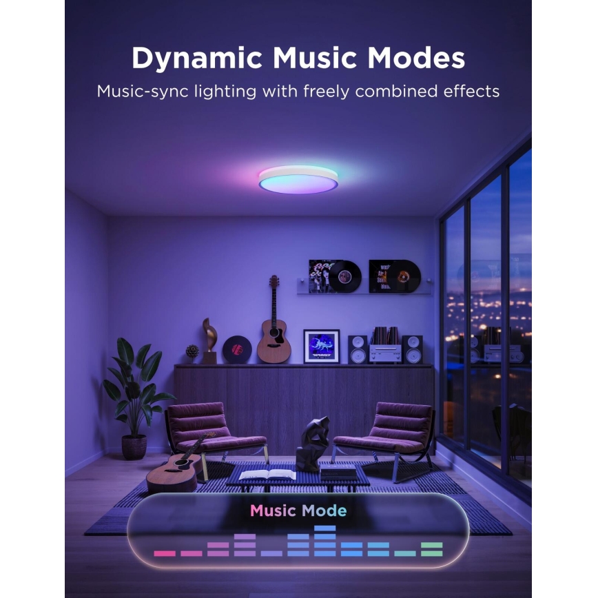 Govee - LED RGBICWW Stmívatelné stropní svítidlo LED/55W/230V pr. 46 cm Matter Wi-Fi