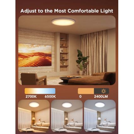 Govee - LED RGBICWW Stmívatelné stropní svítidlo LED/29W/230V pr. 30 cm Matter Wi-Fi