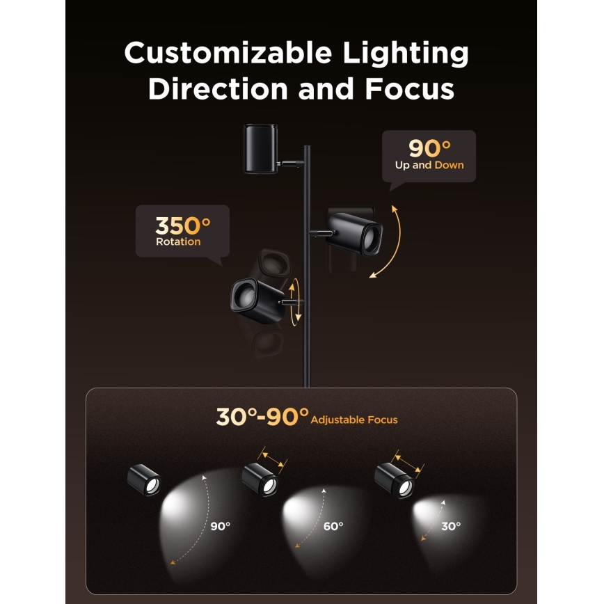 Govee - LED RGBICWW Stmívatelná stojací lampa TREE MATTER LED/48W/230V Wi-Fi