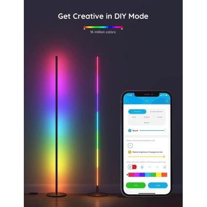 Govee - LED RGBW Stmívatelná stojací lampa LITE MATTER LED/24W/230V Wi-Fi