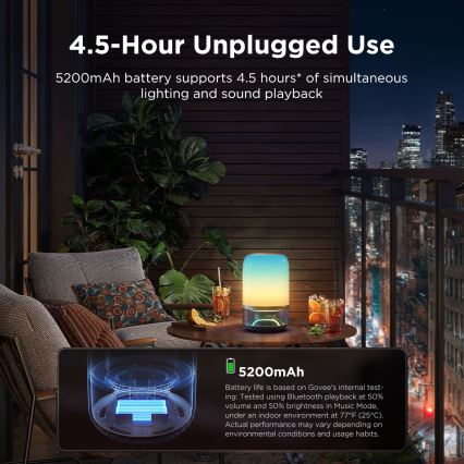 Govee - LED RGBW Stmívatelná stolní lampa s reproduktorem LED/36W/12V Wi-Fi