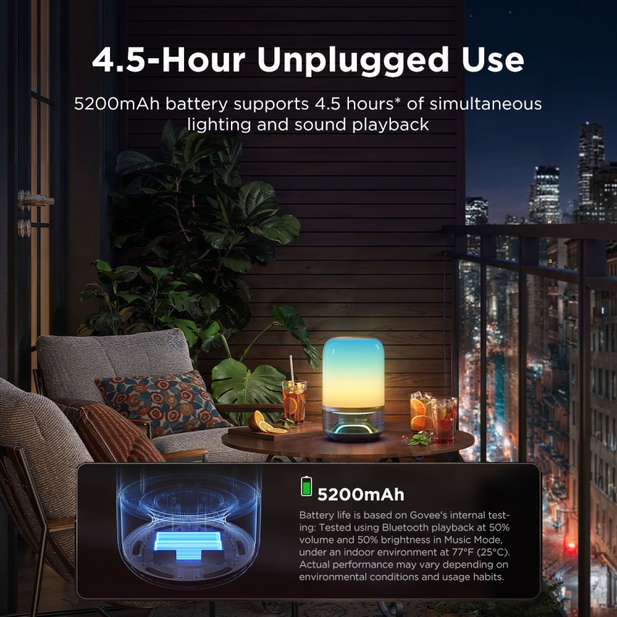 Govee - LED RGBW Stmívatelná stolní lampa s reproduktorem LED/36W/12V Wi-Fi