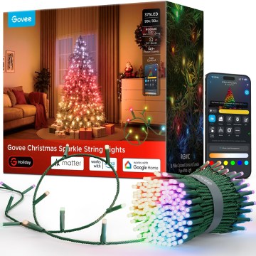 Govee - LED RGBWIC Venkovní vánoční řetěz 2700-6500K 30m Wi-Fi Matter IP65