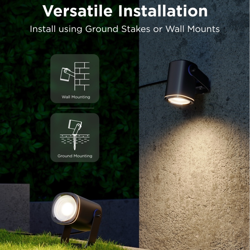 Govee - SADA 2x LED RGBWW Stmívatelný reflektor LED/12W/230V IP67 2700-6500K Wi-Fi
