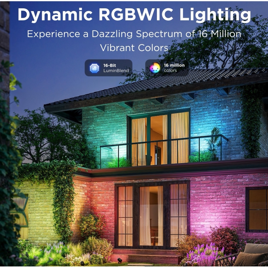 Govee - SADA 2x LED RGBWW Stmívatelný reflektor LED/12W/230V IP67 2700-6500K Wi-Fi