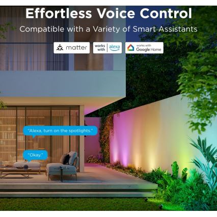 Govee - SADA 2x LED RGBWW Stmívatelný reflektor LED/12W/230V IP67 2700-6500K Wi-Fi