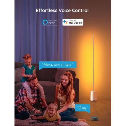 Govee - LED Stmívatelná stojací lampa LYRA SMART RGBICWW 2200-6500K Wi-Fi + dálkové ovládání