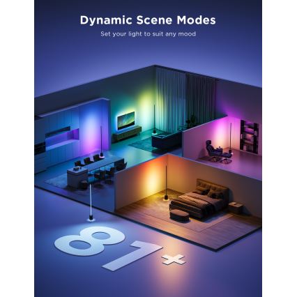 Govee - LED Stmívatelná stojací lampa s reproduktorem Pro RGBICWW 2200-6500K Wi-Fi + dálkové ovládání