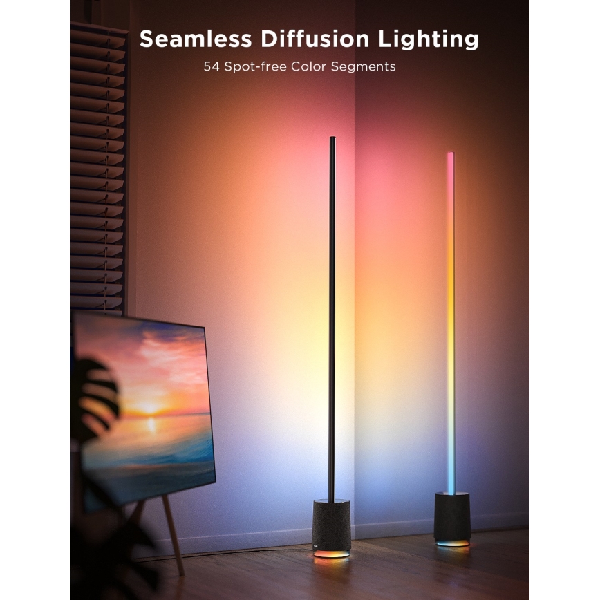 Govee - LED Stmívatelná stojací lampa s reproduktorem Pro RGBICWW 2200-6500K Wi-Fi + dálkové ovládání