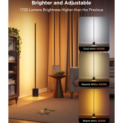 Govee - LED Stmívatelná stojací lampa Smart MATTER LED RGBICWW 2200-6500K Wi-Fi + dálkové ovládání