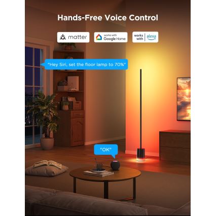 Govee - LED Stmívatelná stojací lampa Smart MATTER LED RGBICWW 2200-6500K Wi-Fi + dálkové ovládání