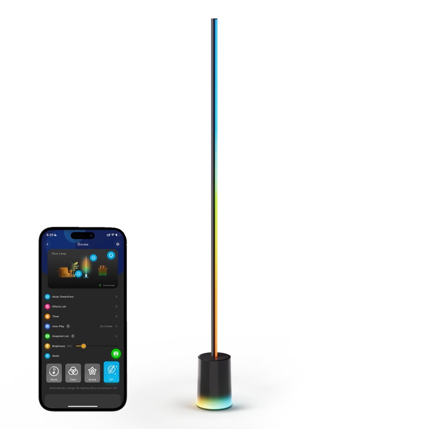 Govee - LED Stmívatelná stojací lampa Smart MATTER LED RGBICWW 2200-6500K Wi-Fi + dálkové ovládání