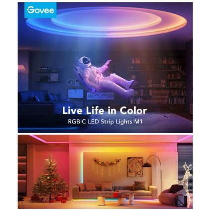 Govee - M1 PRO PREMIUM Smart RGBICW+ LED prodlužovací pásek 1m Wi-Fi Matter