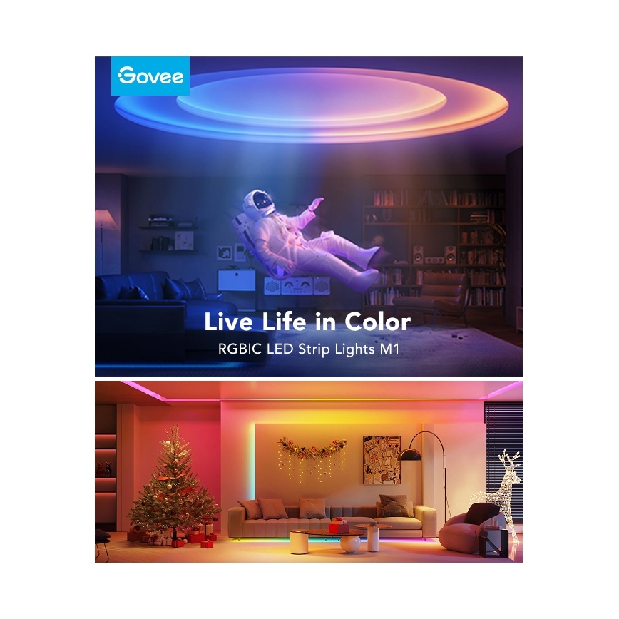Govee - M1 PRO PREMIUM Smart RGBICW+ LED prodlužovací pásek 1m Wi-Fi Matter