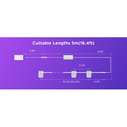 Govee - RGBIC LED String Downlights 5m Wi-Fi